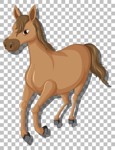 Brown Horse Cartoon Character Illustration — Stock vektor