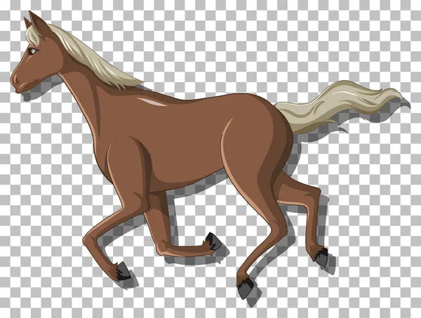 Cavallo Marrone Sulla Griglia Sfondo Illustrazione — Vettoriale Stock