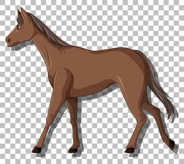 Caballo Marrón Cuadrícula Ilustración Fondo — Vector de stock