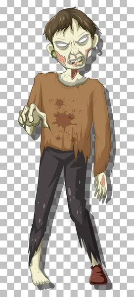 Enge Zombie Cartoon Karakter Illustratie — Stockvector