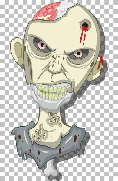 Flippant Zombie Tête Sur Grille Illustration Fond — Image vectorielle