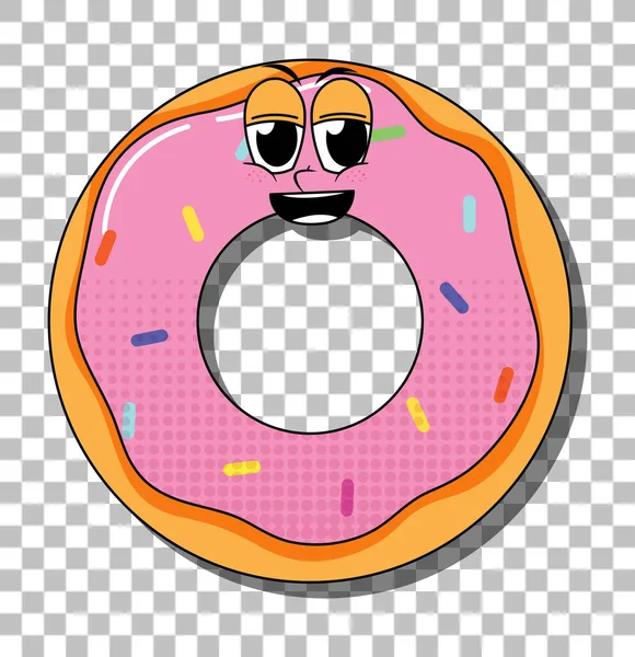 Donut Personaje Dibujos Animados Ilustración Aislada — Vector de stock