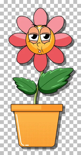 Fleur Personnage Dessin Animé Pot Illustration — Image vectorielle