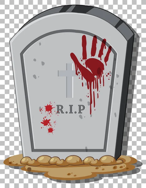 Tombstone Com Mão Sangue Impressão Ilustração —  Vetores de Stock