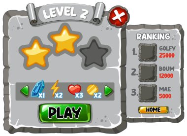 Oyun ögesi şablon tasarımı çizimi çizimi