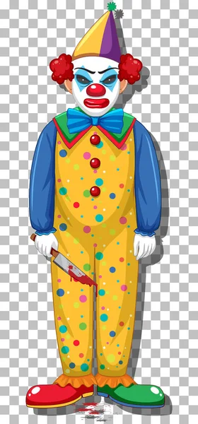 Scary Clown Cartoon Character Illustration — Stock Vector