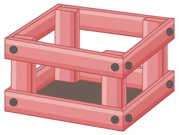 Caja Madera Sobre Fondo Blanco Ilustración — Archivo Imágenes Vectoriales