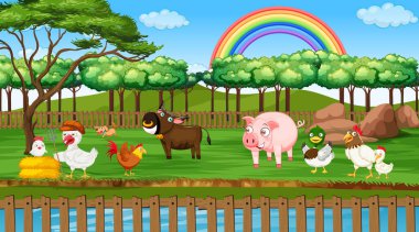 Sahne park şekil hayvanlarla