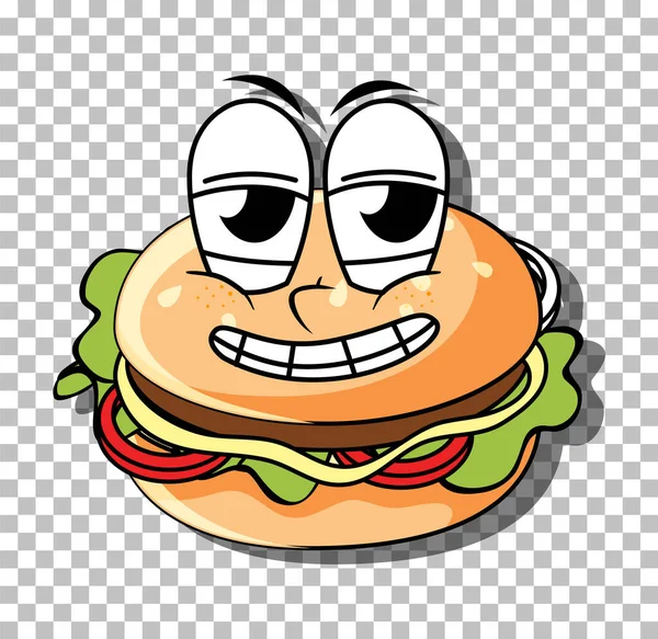 Desenho Animado Hamburger Personagem Ilustração Isolada —  Vetores de Stock