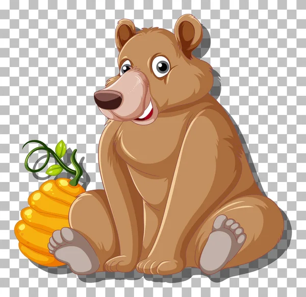 Grizzly Niedźwiedź Kreskówki Charakter Izolowane Ilustracja — Wektor stockowy
