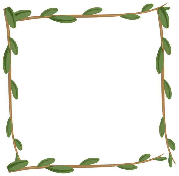 Frame Liana Branches Leaves Illustration — Stock Vector