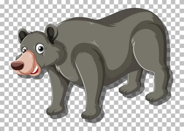 Urso Negro Personagem Desenho Animado Ilustração Isolada —  Vetores de Stock