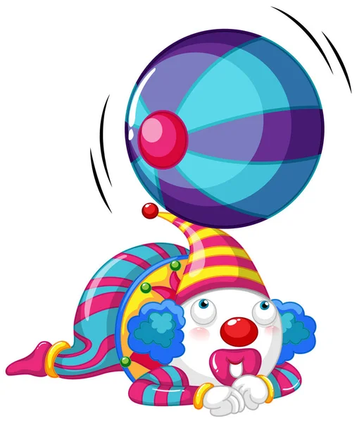 Netter Clown Zeichentrickfigur Illustration — Stockvektor