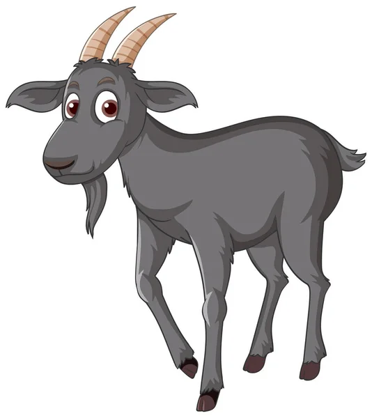 Black Goat Cartoon Character Illustration — ストックベクタ