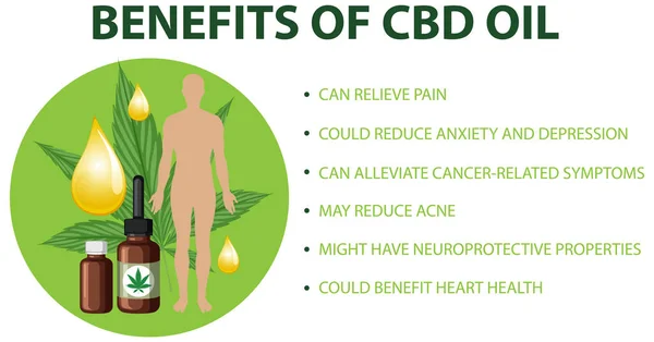 Benefits Cbd Physical Health Diagram Illustration — Archivo Imágenes Vectoriales