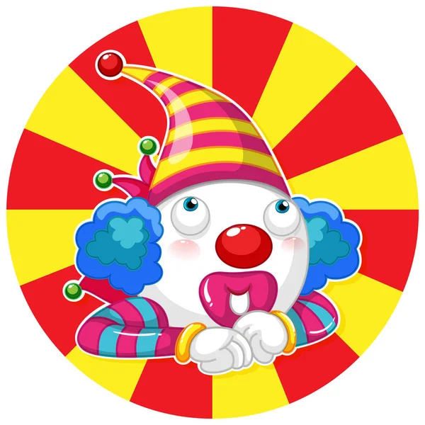 Circus Clown Colourful Icon Banner Illustration — Διανυσματικό Αρχείο