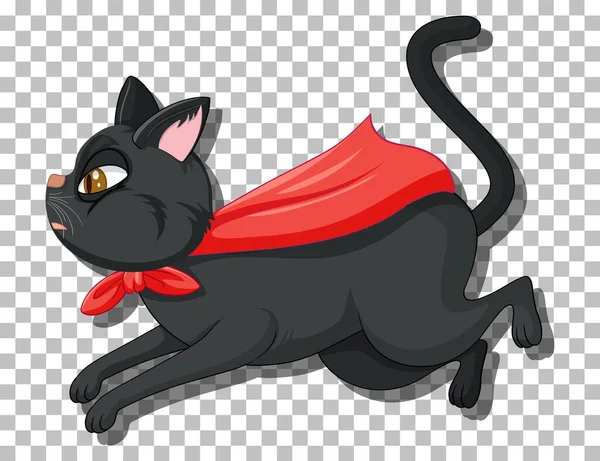 Black Cat Cartoon Character Illustration — Vector de stock