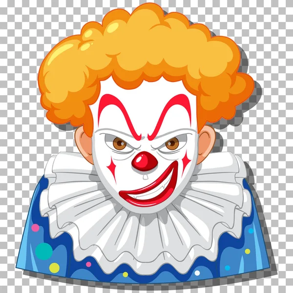 Clown Spaventoso Testa Griglia Sfondo Illustrazione — Vettoriale Stock