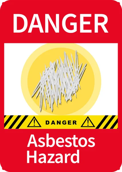 Danger Asbestos Hazard Warning Sign Illustration — ストックベクタ