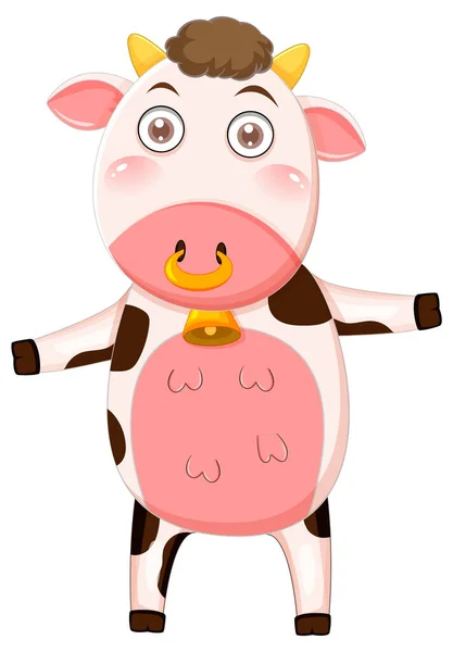 Cute Cow Cartoon Character Illustration — Stock vektor