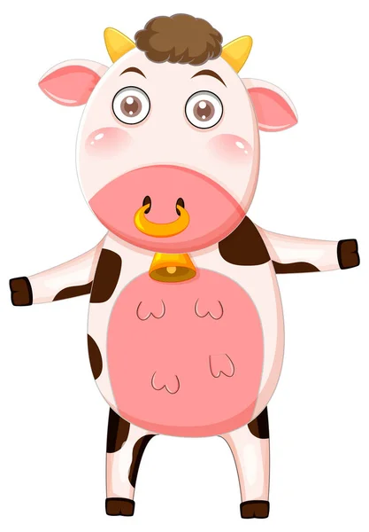 Cute Cow Cartoon Character Illustration ストックベクター