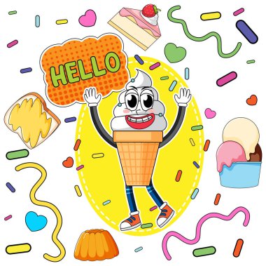 Tatlı dondurma pürüzsüz desen çizimi