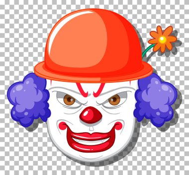 Şebeke arka planında korkunç palyaço kafası