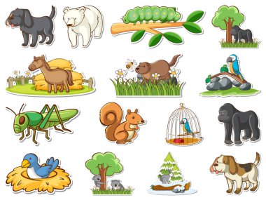 Çizgi filmlerdeki vahşi hayvan çizimleri.