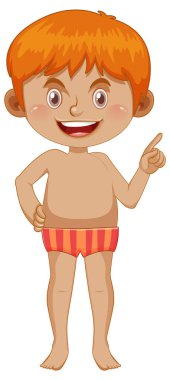 Mayo giyen çocuk çizgi film karakteri çizimi