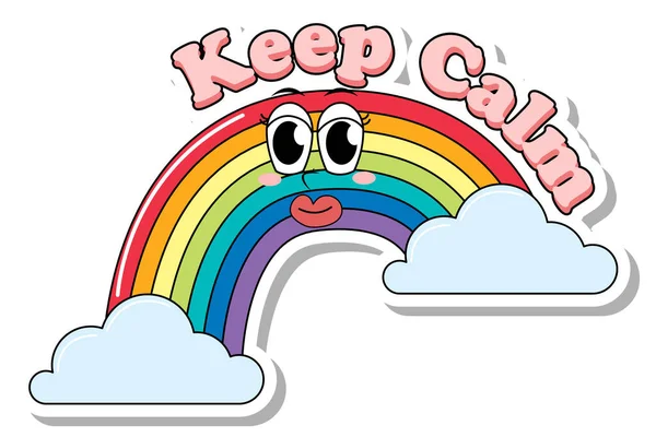 Rainbow Logo Met Het Woord Keep Calm Tekst Icoon Illustratie — Stockvector