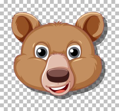 Grizzly Bear çizgi film illüstrasyonunun başı.