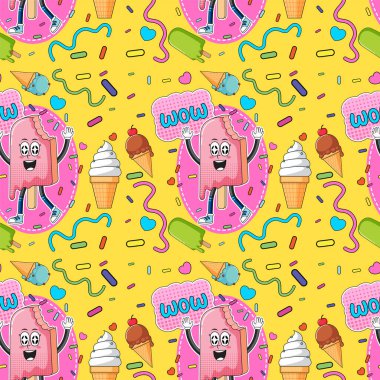 Tatlı dondurma pürüzsüz desen çizimi