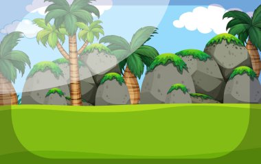 Cartoon forest background template illustration