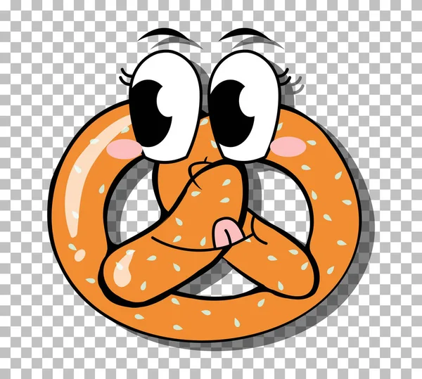 Pretzel Cartoon Character Isolated Illustration — Archivo Imágenes Vectoriales