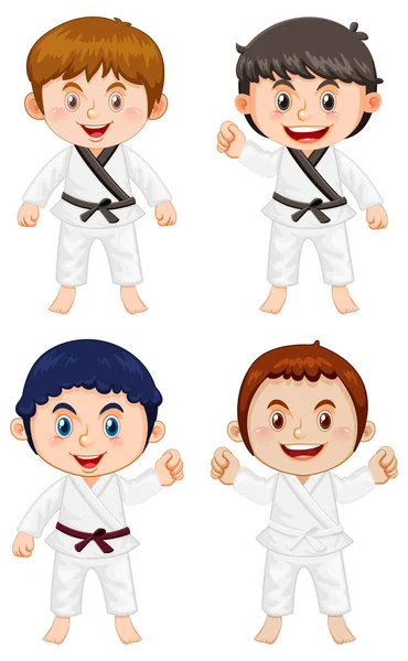 Children Taekwondo Uniform Illustration — Vetor de Stock