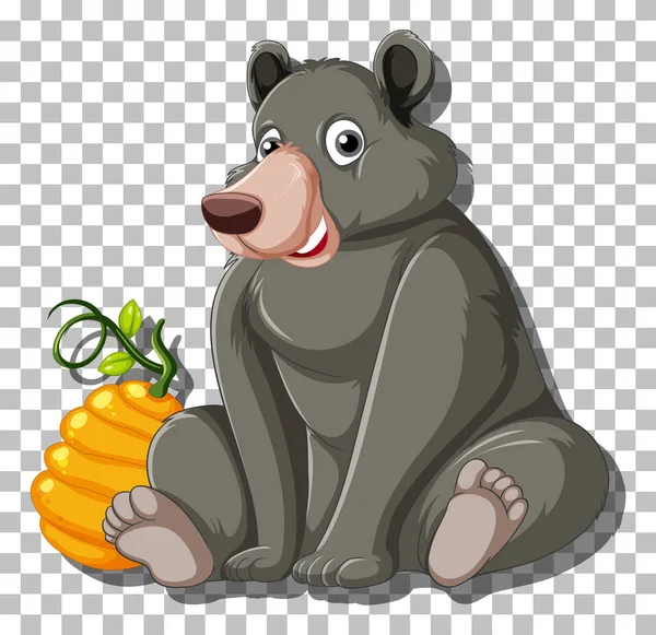 Black Bear Cartoon Character Isolated Illustration — Stock Vector