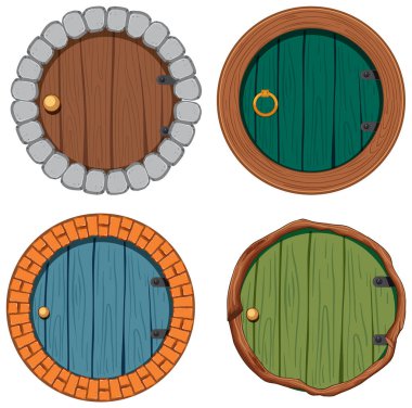 Hobbit ev kapıları resim seti