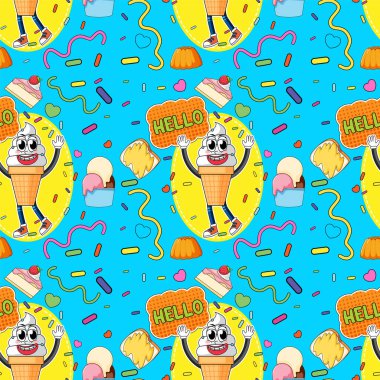 Tatlı dondurma pürüzsüz desen çizimi