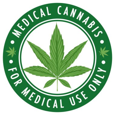 Medical cannabis badge logo illustration
