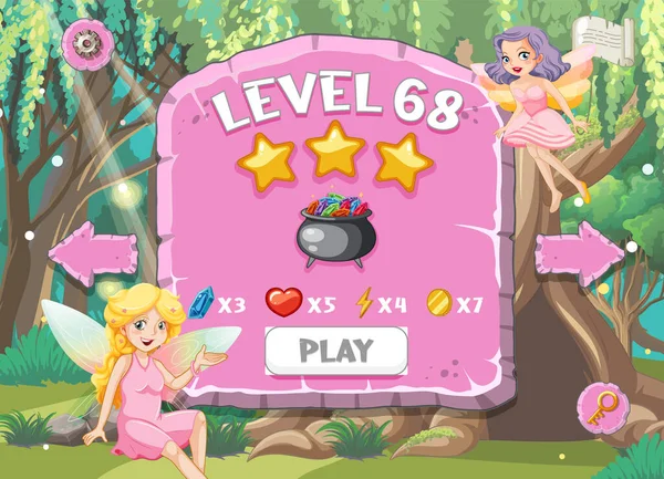 Elementlerin resimlendirildiği bir oyun arkaplan şablonu