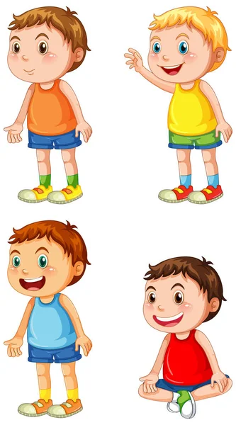 Set of different toddler boys illustration