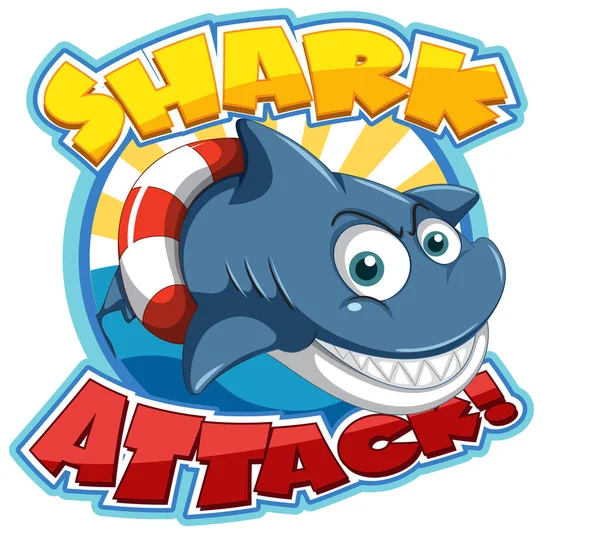Návrh Písma Pro Words Shark Attack Illustration — Stockový vektor