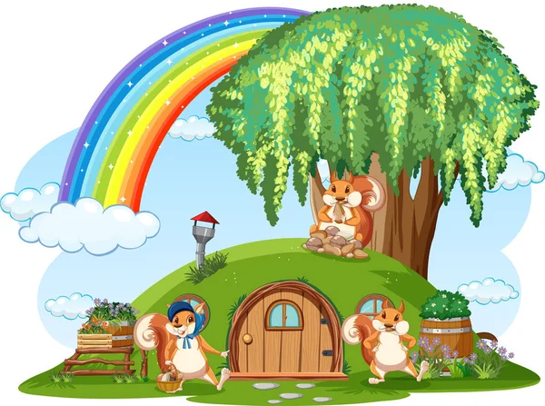 Image vectorielle Rabbit Hobbit House White Background Illustration par ...