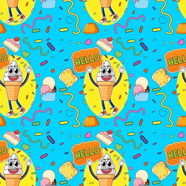 Tatlı dondurma pürüzsüz desen çizimi