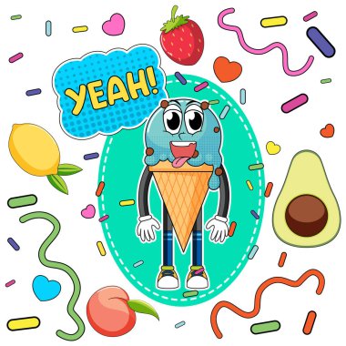 Tatlı dondurma pürüzsüz desen çizimi