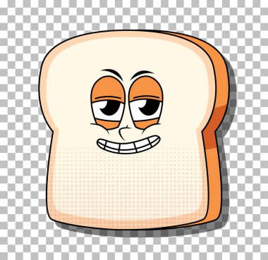 Ekmek çizgi film karakteri izole edilmiş illüstrasyon