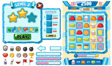 Oyun ögesi şablon tasarımı çizimi çizimi