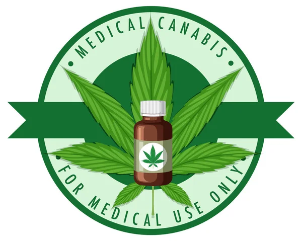 Medical Cannabis Badge Logo Illustration — Vector de stock