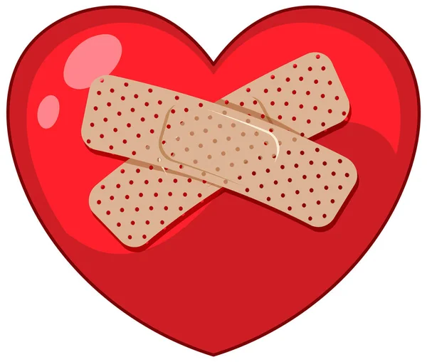 Isolated Heart Plasters Tape Illustration — Wektor stockowy