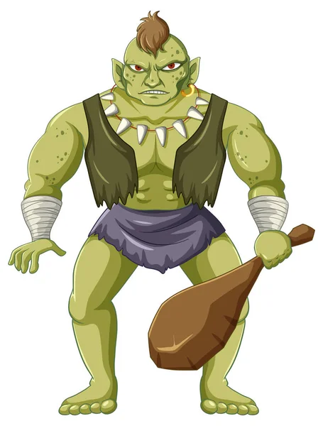 Orc Cartoon Character Isolated Illustration — Stock vektor